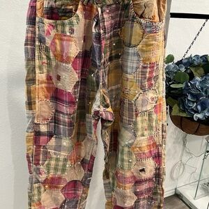 Magnolia Pearl Patchwork Quiltwork Plaid miner Pants (item 22.4)